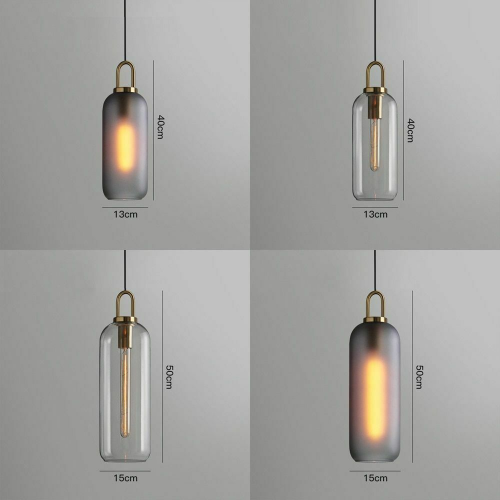 Modern Glass Globe and Cylinder Pendant
