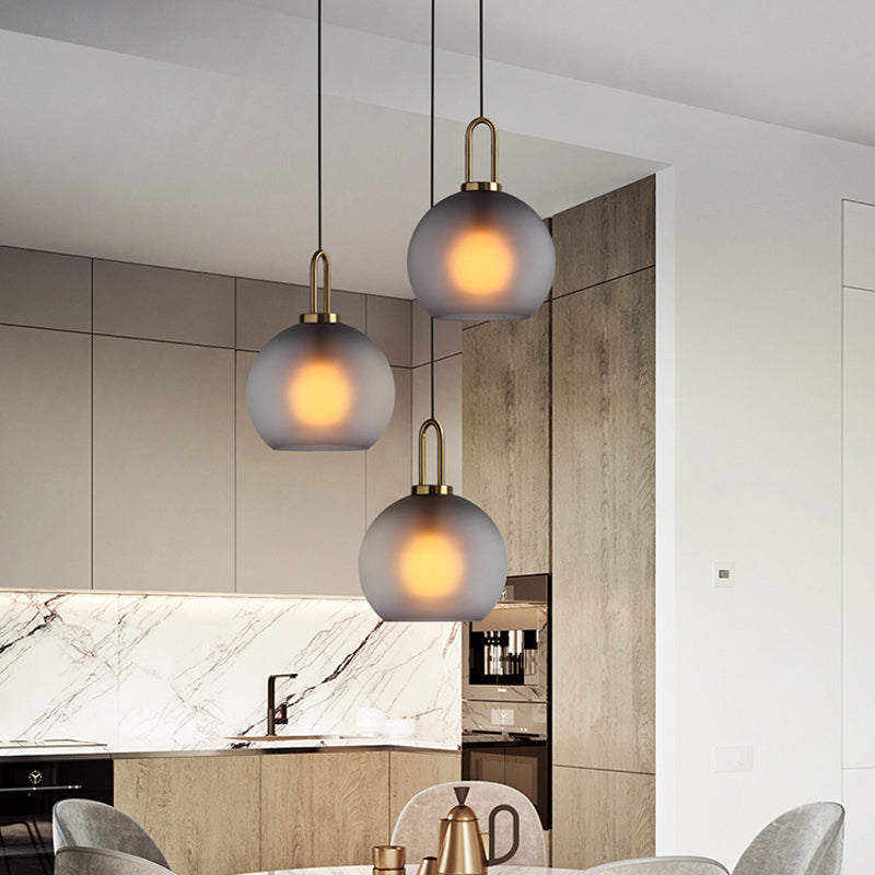 Modern Glass Globe and Cylinder Pendant