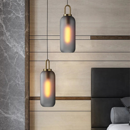Modern Glass Globe and Cylinder Pendant