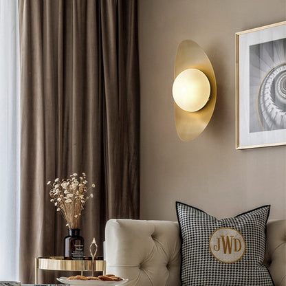 Brass Gold Globe Wall Lamp Vanity Light Fixture-[Modern pendant lighting for bedroom and living space]-Demolights UK