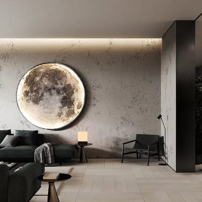 Moon Wall Lamp Modern Light Trichromatic Light Adjustable Creative Corridor Mural Lamp-[Modern pendant lighting for bedroom and living space]-Demolights UK