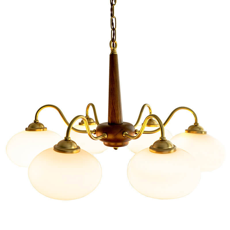 Wood and Glass LED Chandelier