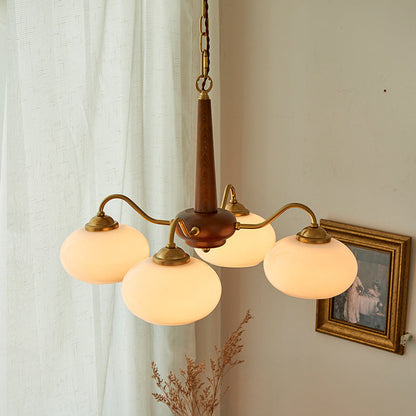 Wood and Glass LED Chandelier