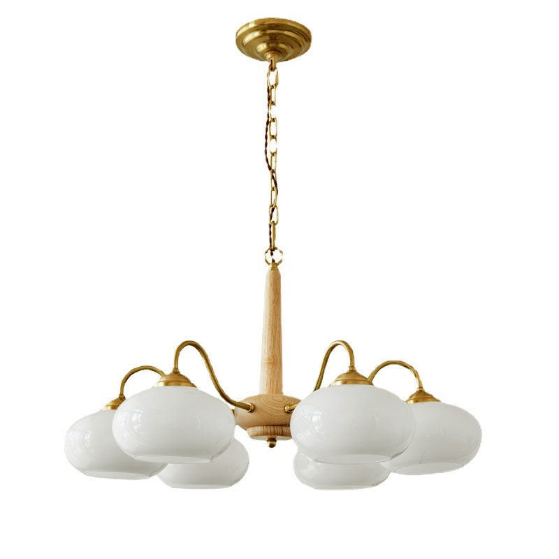 Wood and Glass LED Chandelier