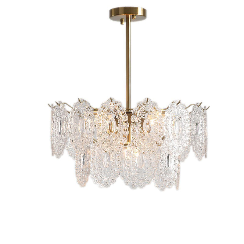 Tiered Crystal LED Chandelier in Brass