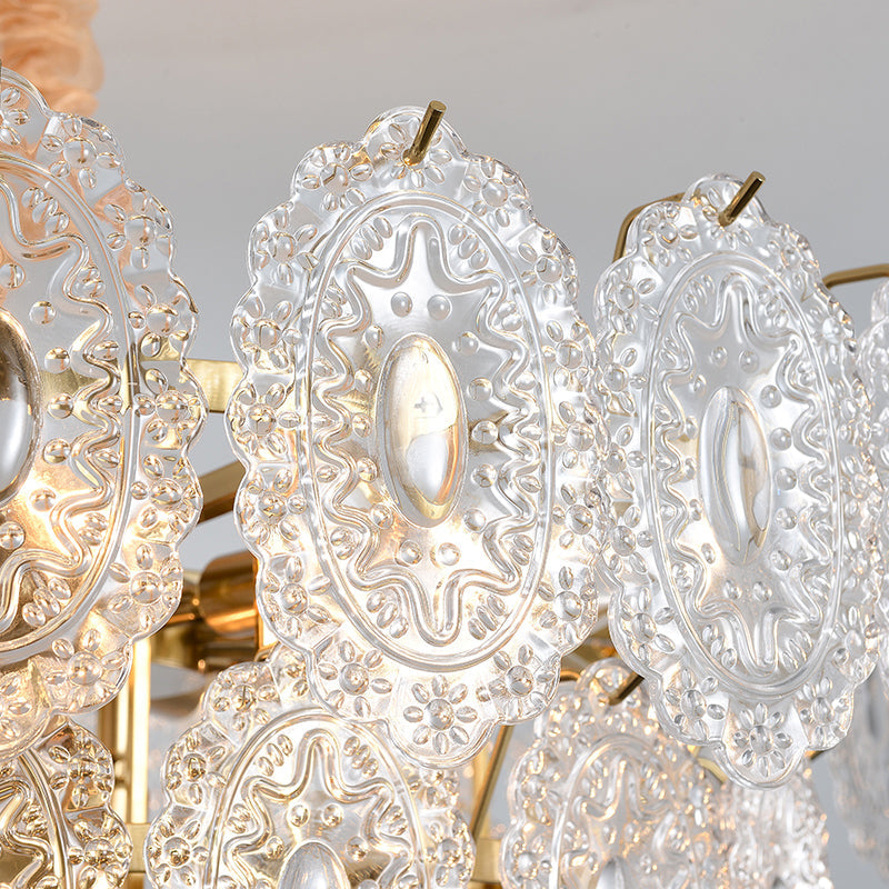 Tiered Crystal LED Chandelier in Brass