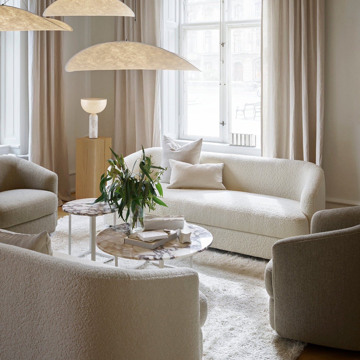 Wavy Fibre Linear Pendant Light