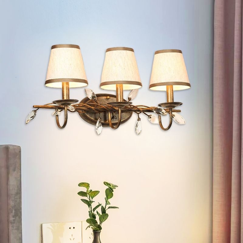 Tapered Fabric Vanity Wall Light
