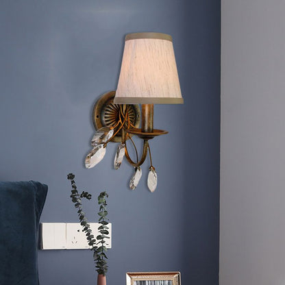 Tapered Fabric Vanity Wall Light