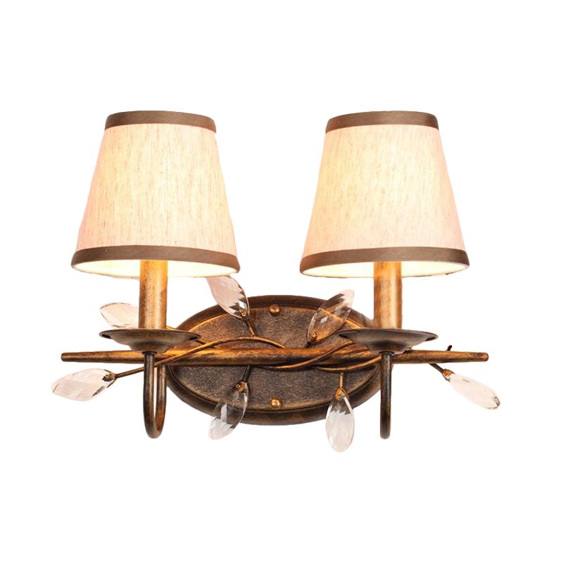 Tapered Fabric Vanity Wall Light