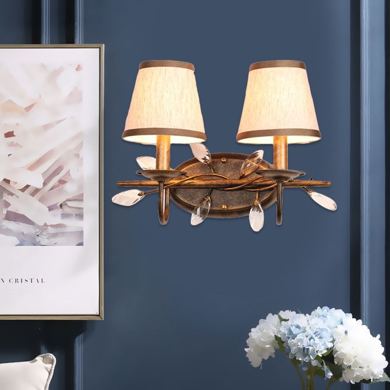 Tapered Fabric Vanity Wall Light