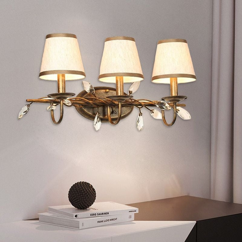 Tapered Fabric Vanity Wall Light
