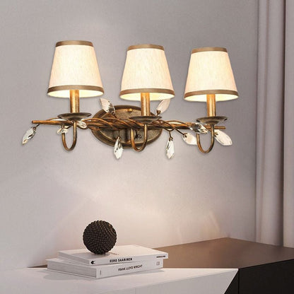 Tapered Fabric Vanity Wall Light