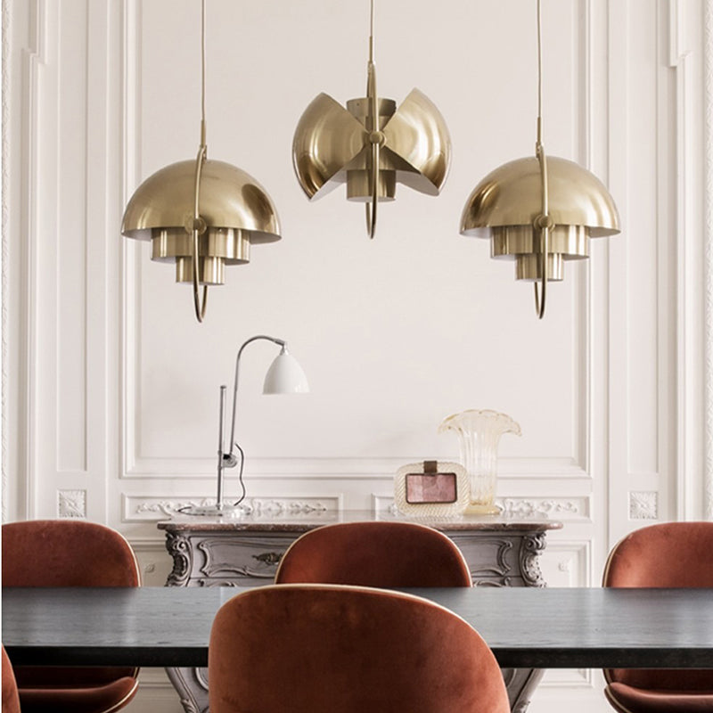 Two-Tone Metal Dome Pendant Light