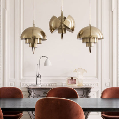 Two-Tone Metal Dome Pendant Light
