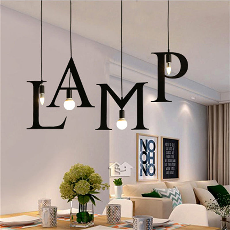 Iron Letter and Number Pendant Light