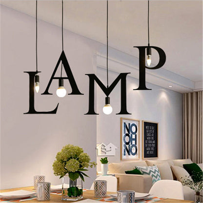 Iron Letter and Number Pendant Light