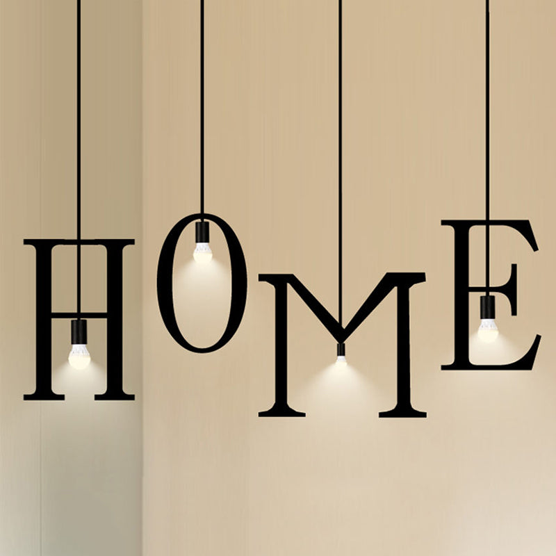 Iron Letter and Number Pendant Light