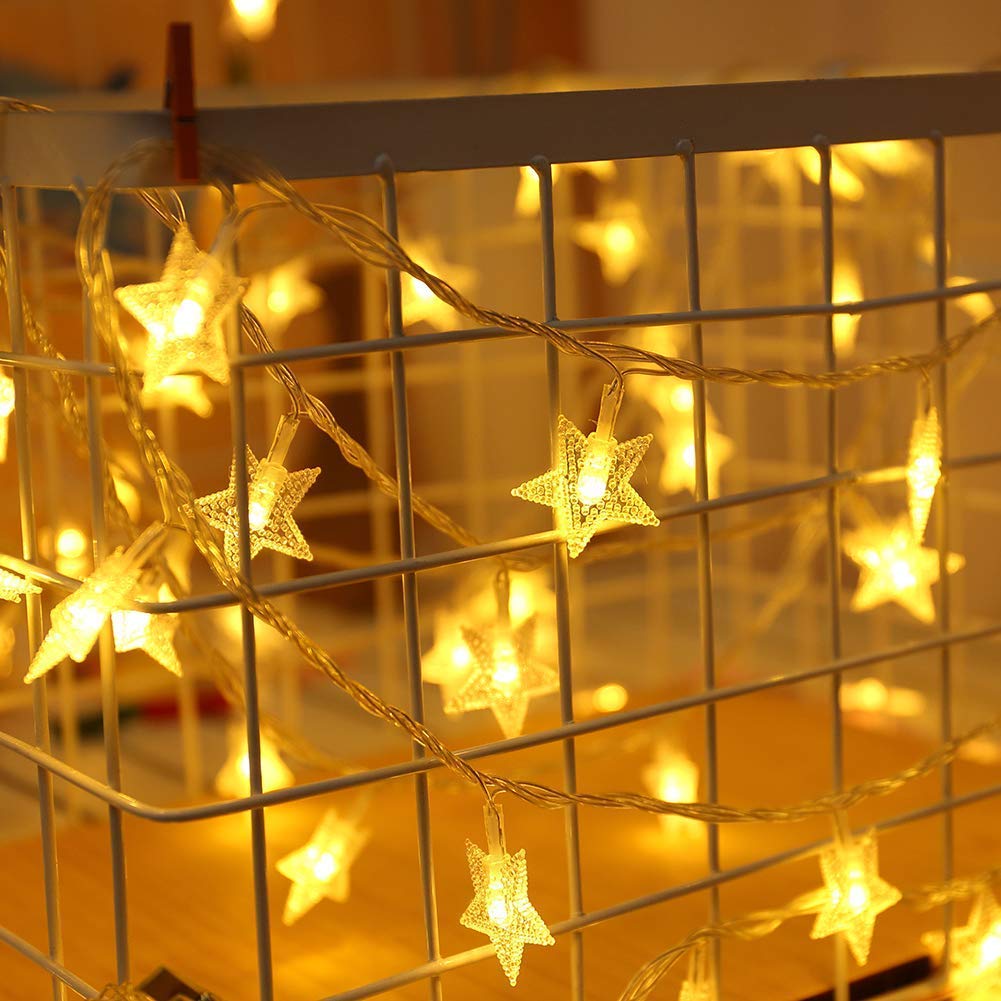 Star String Lights 100 LED Christmas Lights Twinkle Fairy Lamps-[Modern pendant lighting for bedroom and living space]-Demolights UK