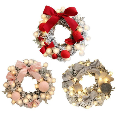 Pre-Lit Rattan Christmas Wreath