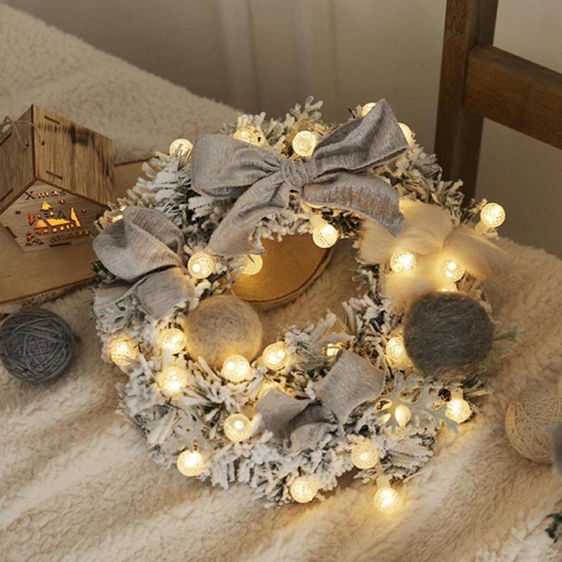Pre-Lit Rattan Christmas Wreath