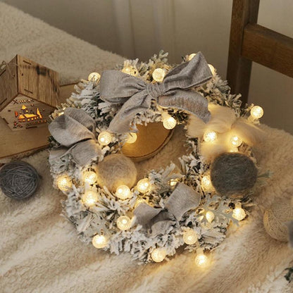 Pre-Lit Rattan Christmas Wreath