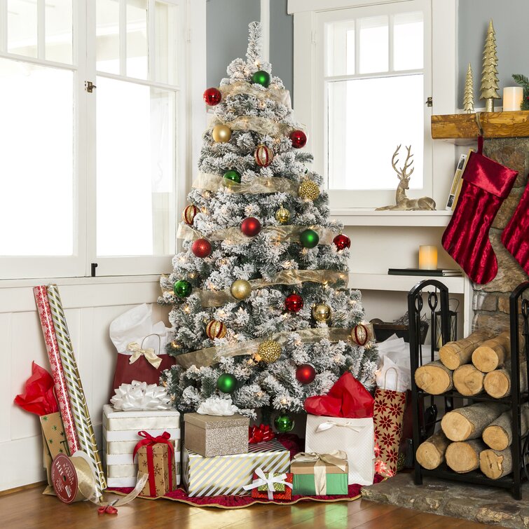 Pre-Lit Snow Flocked Christmas Tree 1.8m