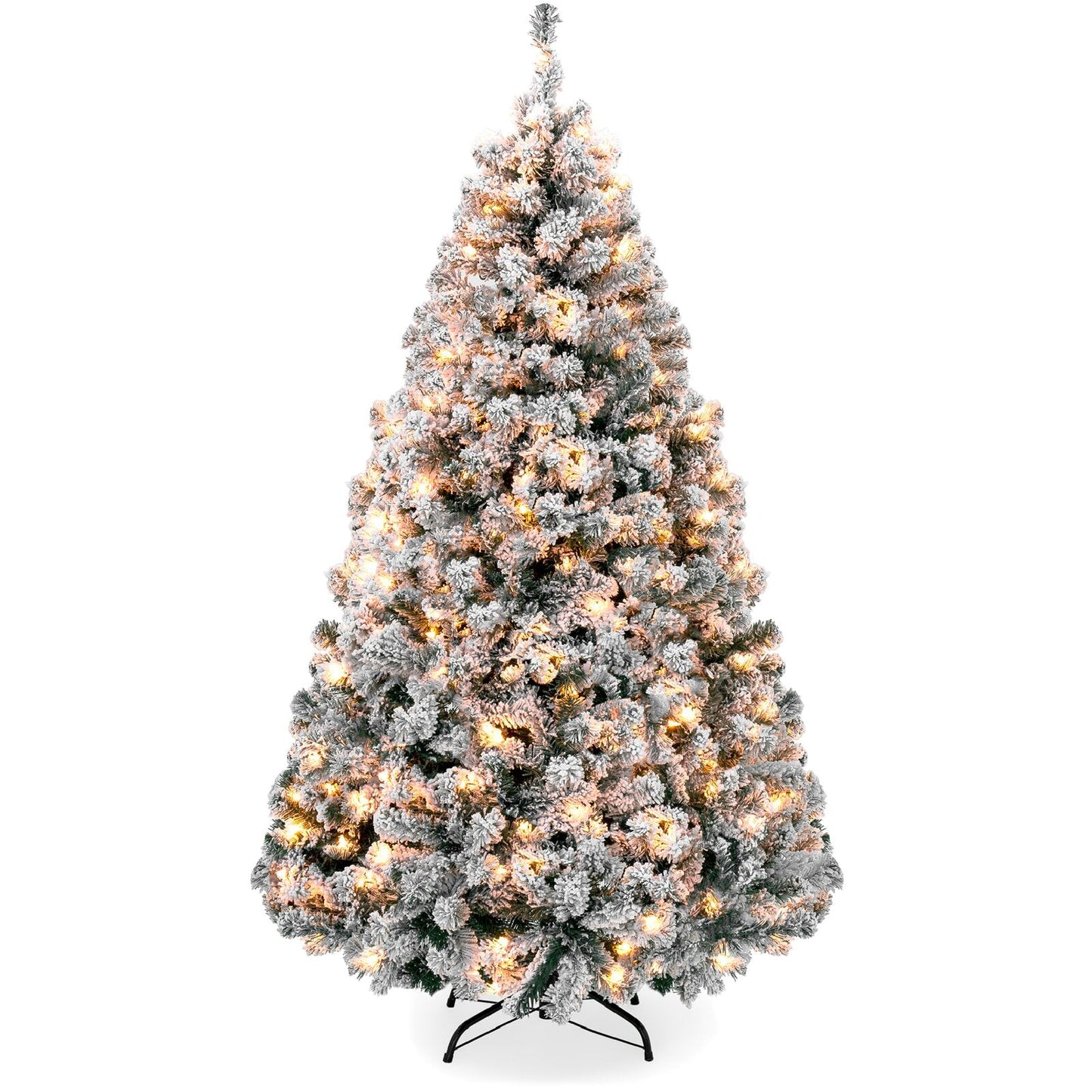 Pre-Lit Snow Flocked Christmas Tree 1.8m