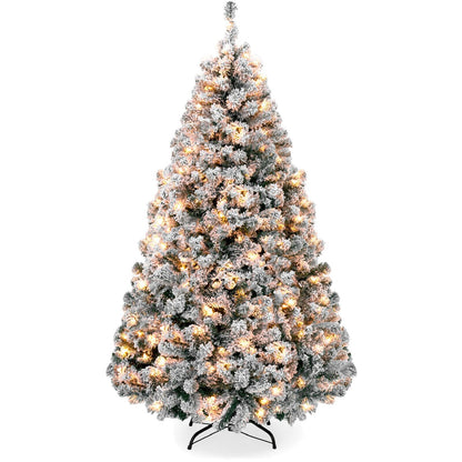 Pre-Lit Snow Flocked Christmas Tree 1.8m