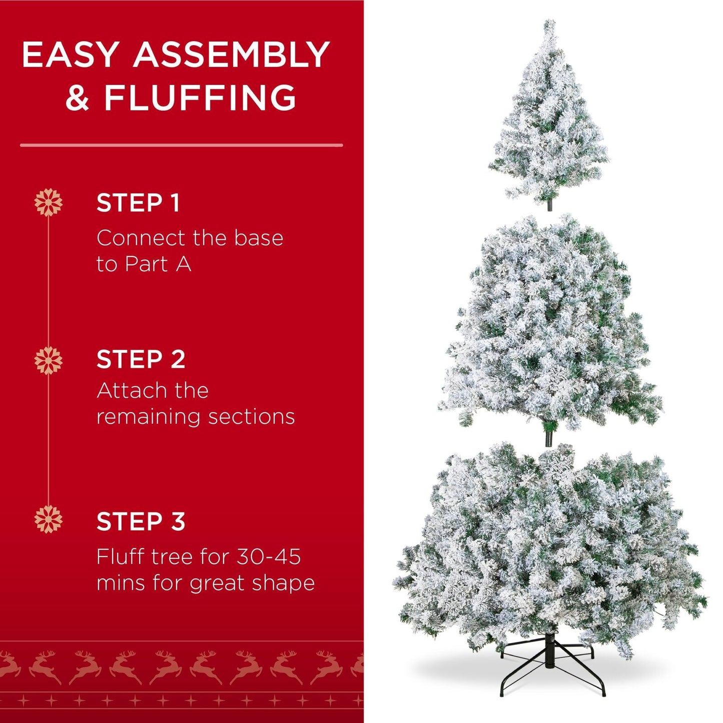 Pre-Lit Snow Flocked Christmas Tree 1.8m