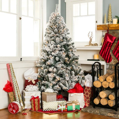 Pre-Lit Snow Flocked Christmas Tree 1.8m