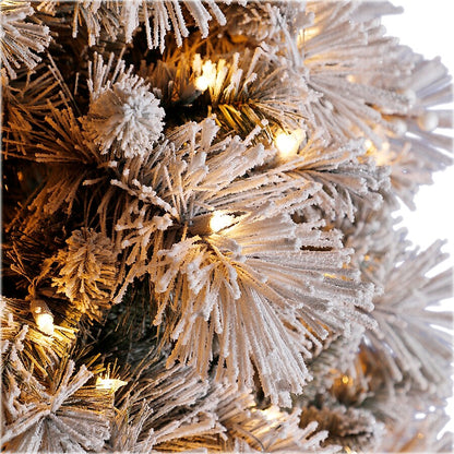 Pre-Lit Snow Flocked Christmas Tree 1.8m