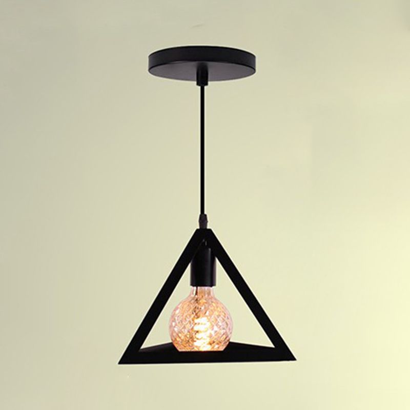 Black Minimalist Cage Pendant Light