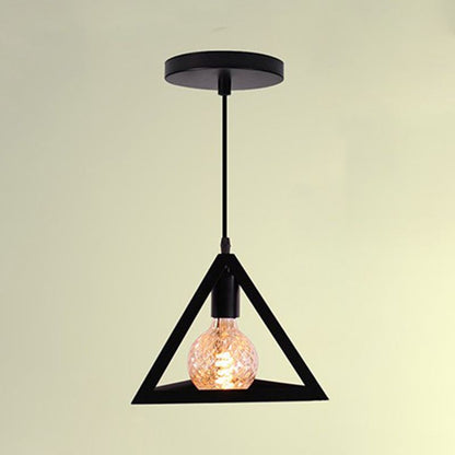 Black Minimalist Cage Pendant Light