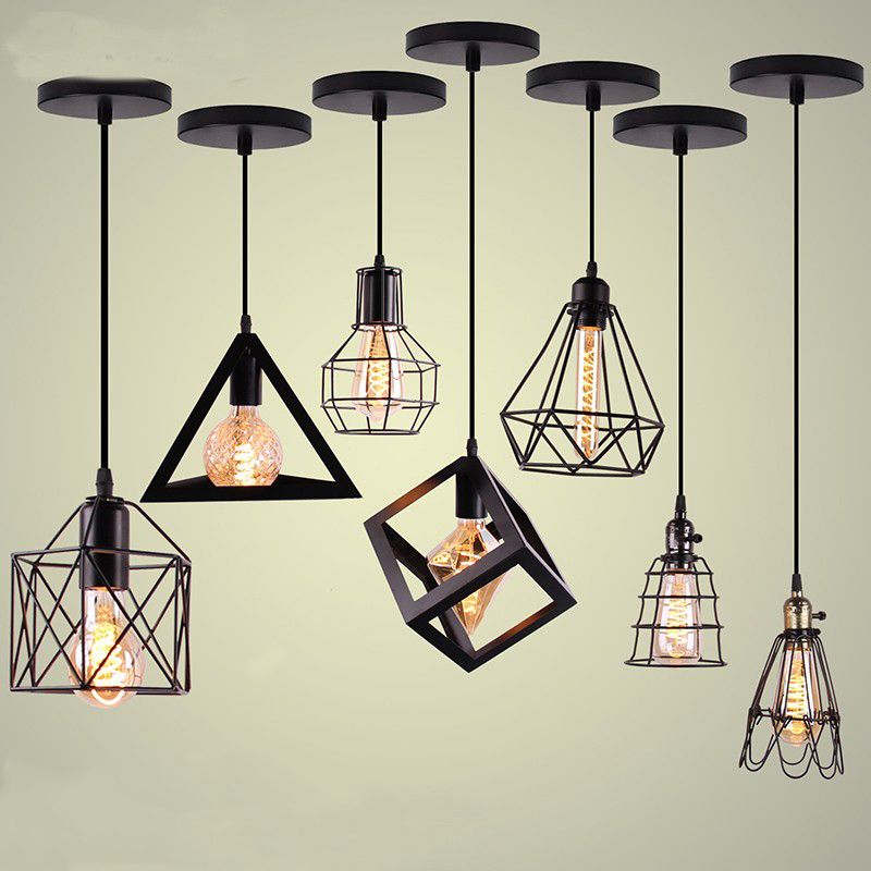 Black Pendant Light Creative Minimalist Style Hanging Lamp-[Modern pendant lighting for bedroom and living space]-Demolights UK