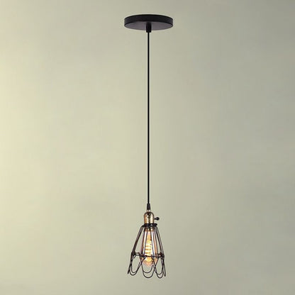 Black Minimalist Cage Pendant Light