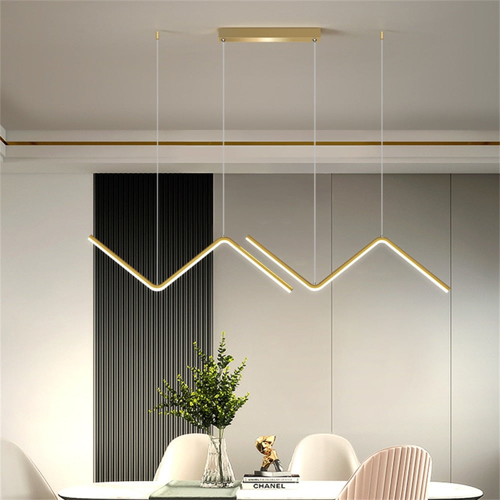 Minimalist LED Strip Pendant Light, 90cm