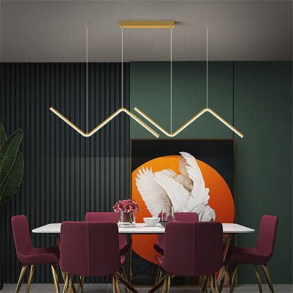 Minimalist LED Strip Pendant Light, 90cm