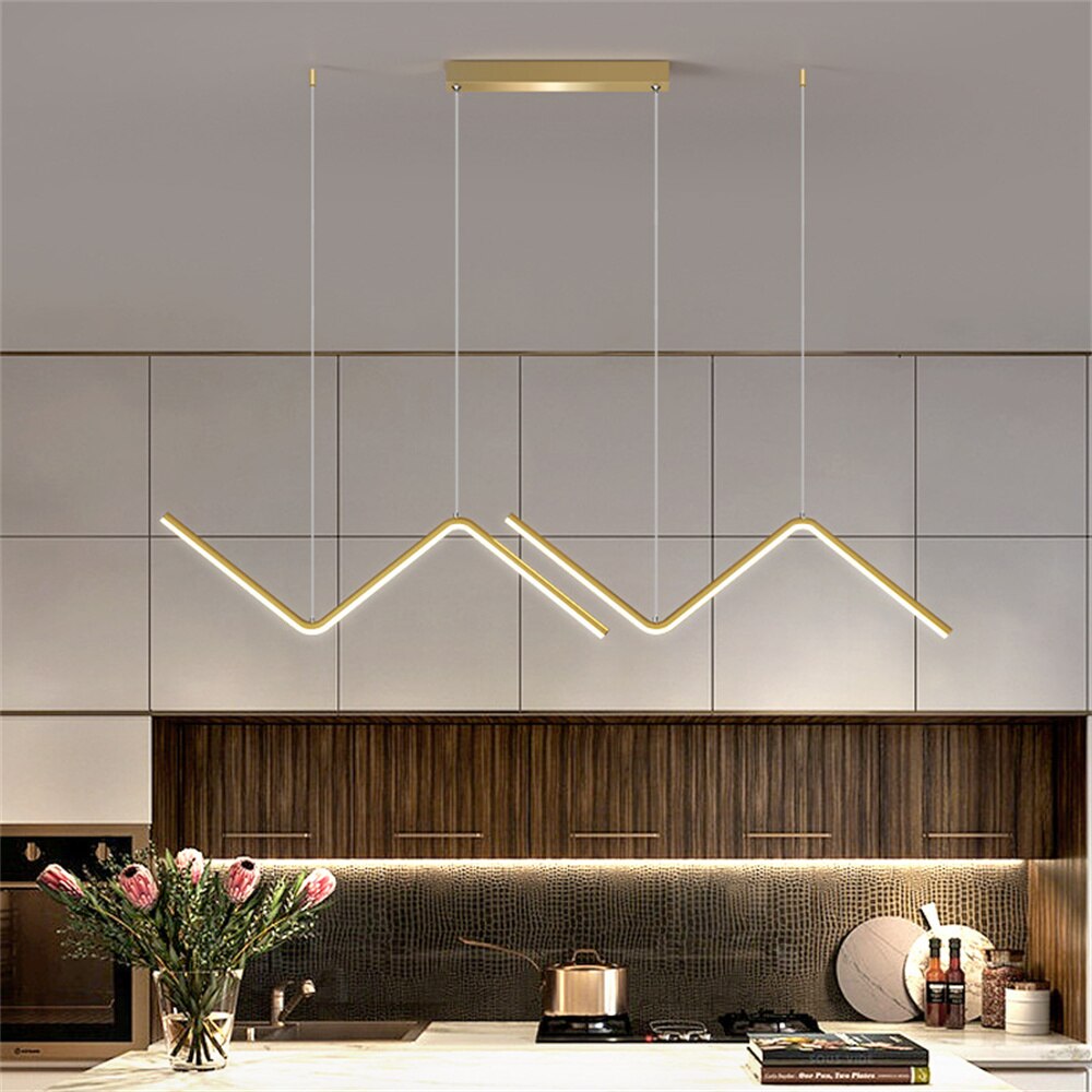 Minimalist LED Strip Pendant Light, 90cm