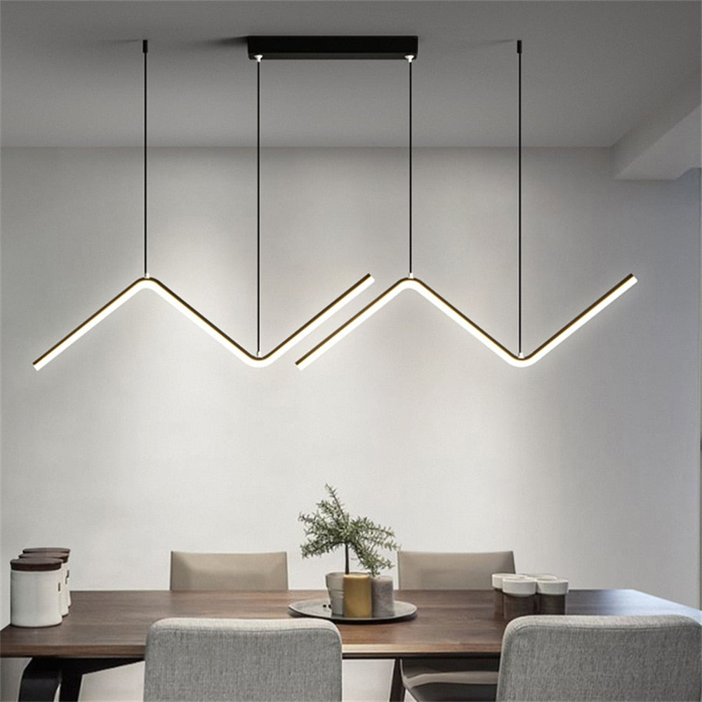 Minimalist LED Strip Pendant Light, 90cm