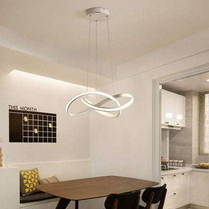 Dimmable Acrylic Ring Chandelier in White