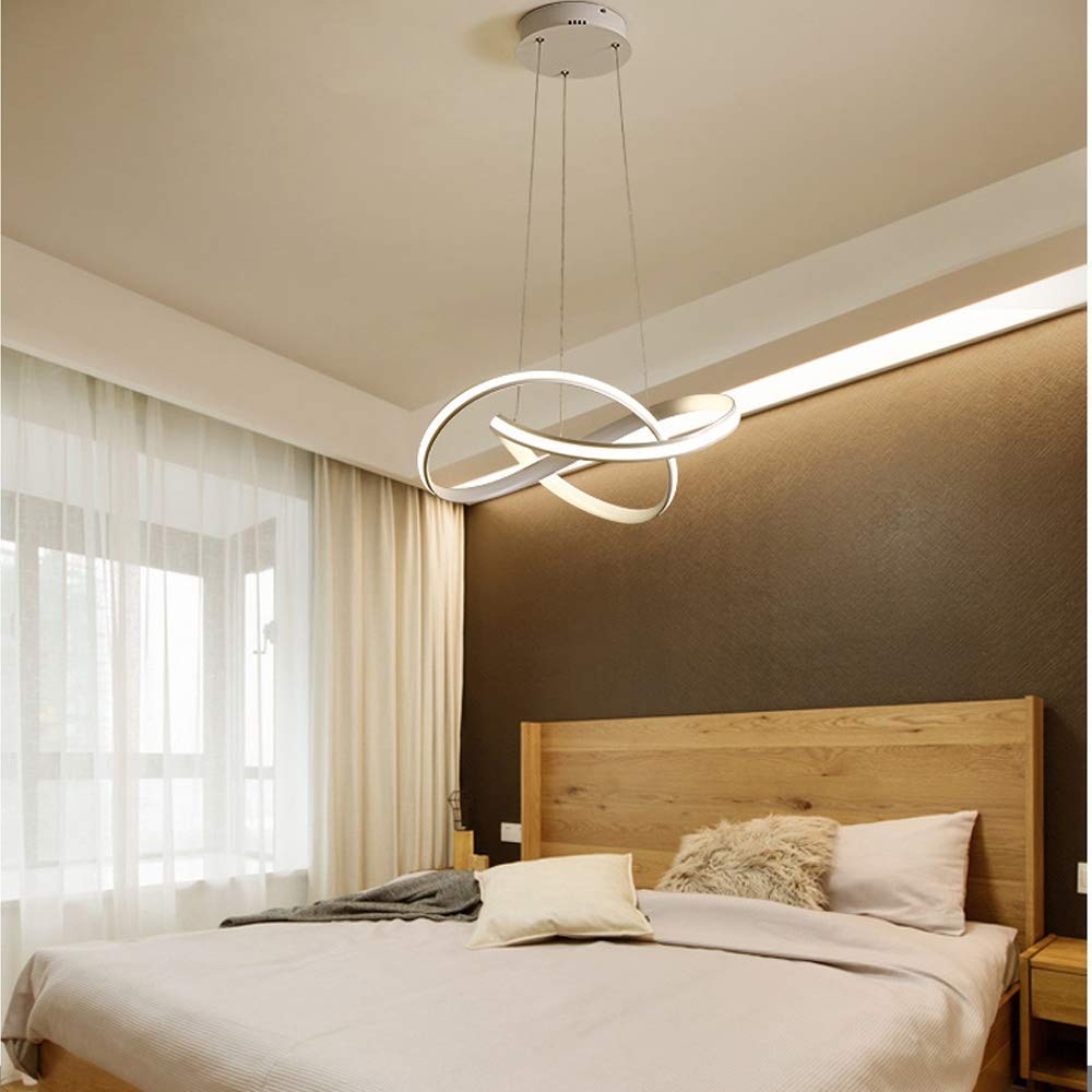 Dimmable Acrylic Ring Chandelier in White