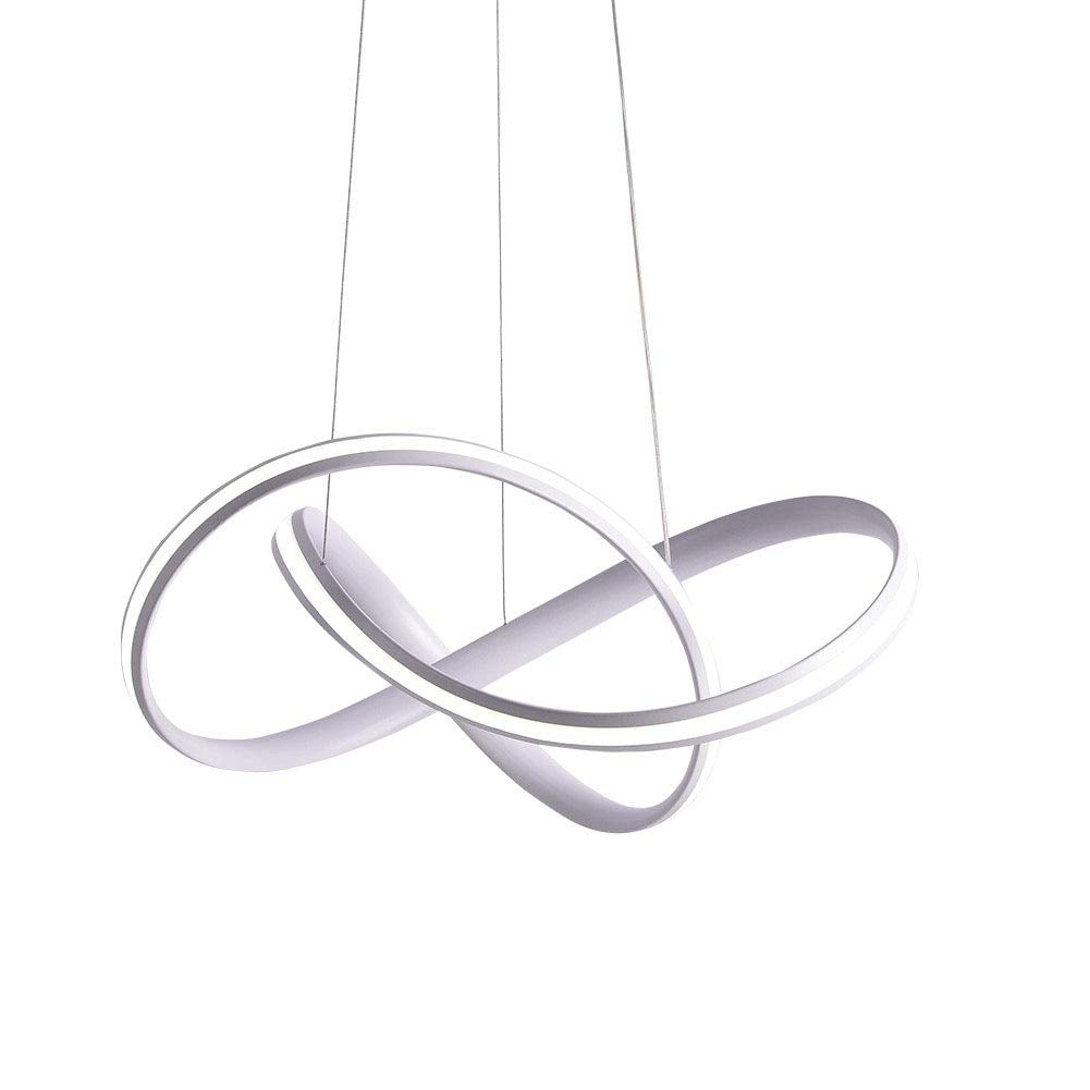 Dimmable Acrylic Ring Chandelier in White