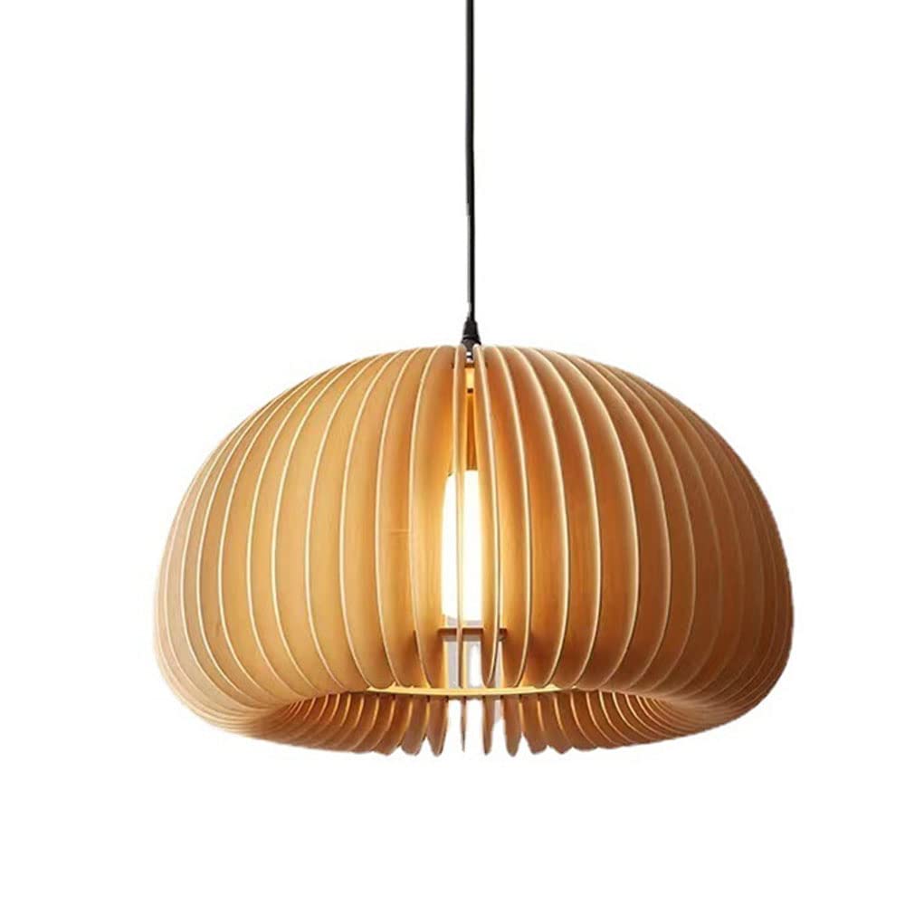 Wooden Pumpkin Farmhouse Pendant Light