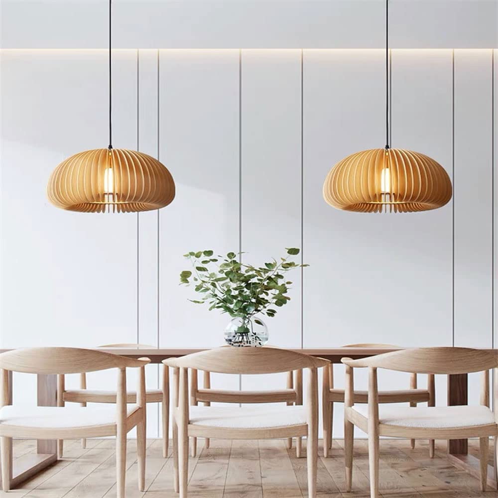 Wooden Pumpkin Farmhouse Pendant Light