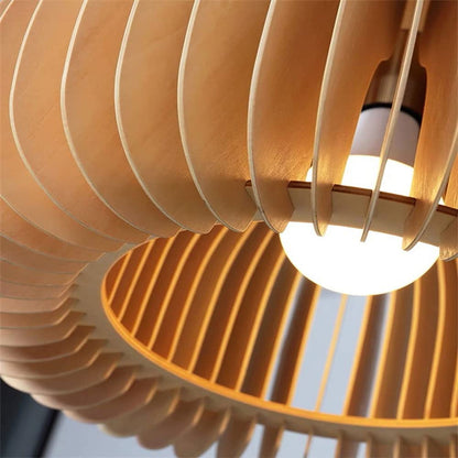 Wooden Pumpkin Farmhouse Pendant Light