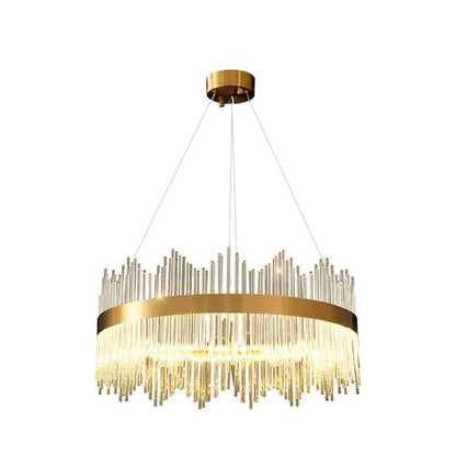 Crystal Wave Chandelier in Brushed Gold