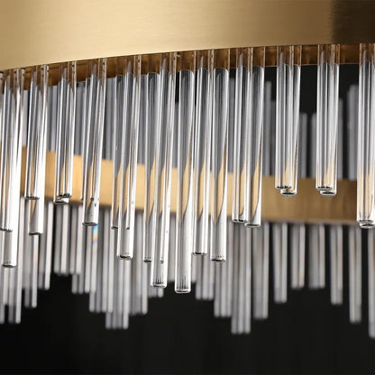 Crystal Wave Chandelier in Brushed Gold