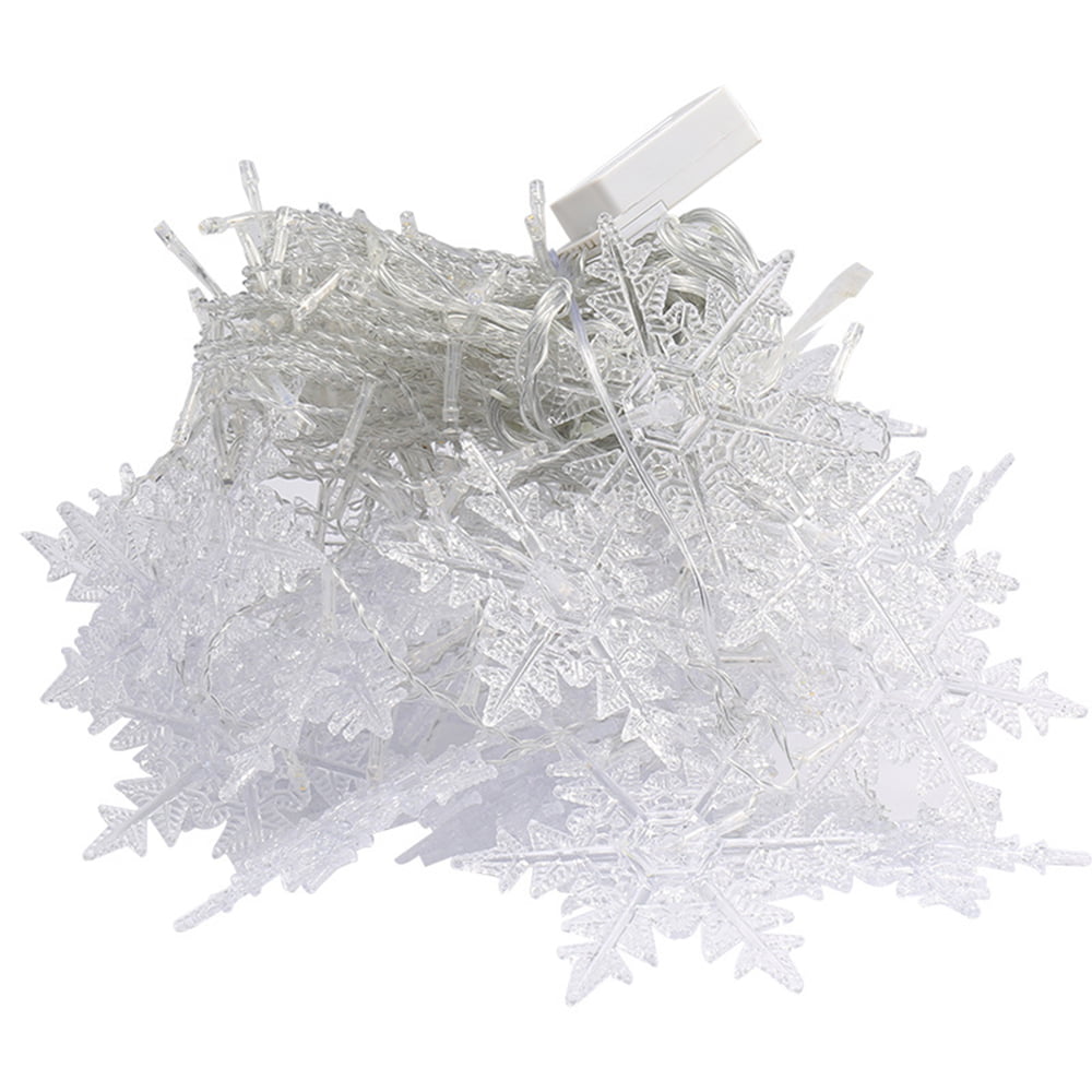 LED Snowflake Curtain String Lights