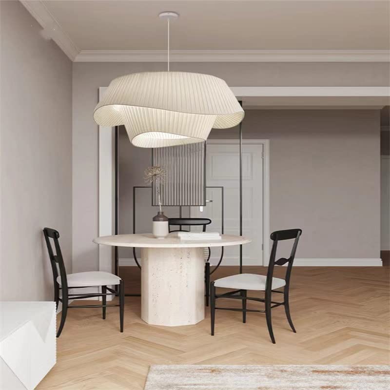 Milk White Chandelier Silk Satin Led Bedroom Decor Home Pendant Lights-[Modern pendant lighting for bedroom and living space]-Demolights UK